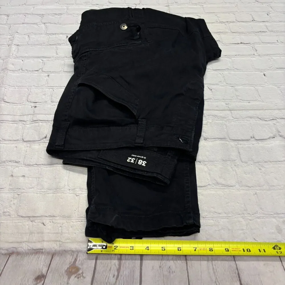 G-Star Raw Men Roxic Straight Tapered Cargo Pants Size 38x32 Black C132 -15